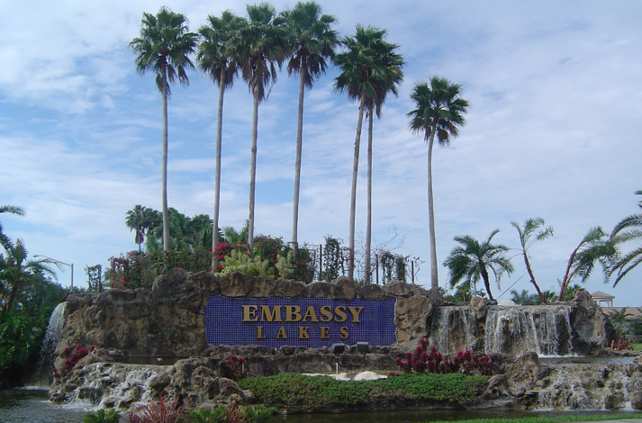Embassy waterfall